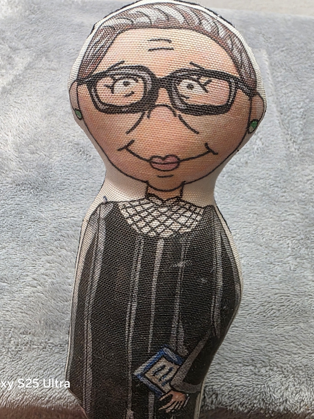 Ruth Bader Ginsburg Fabric Doll - KAHRI- Black Robe, Glasses